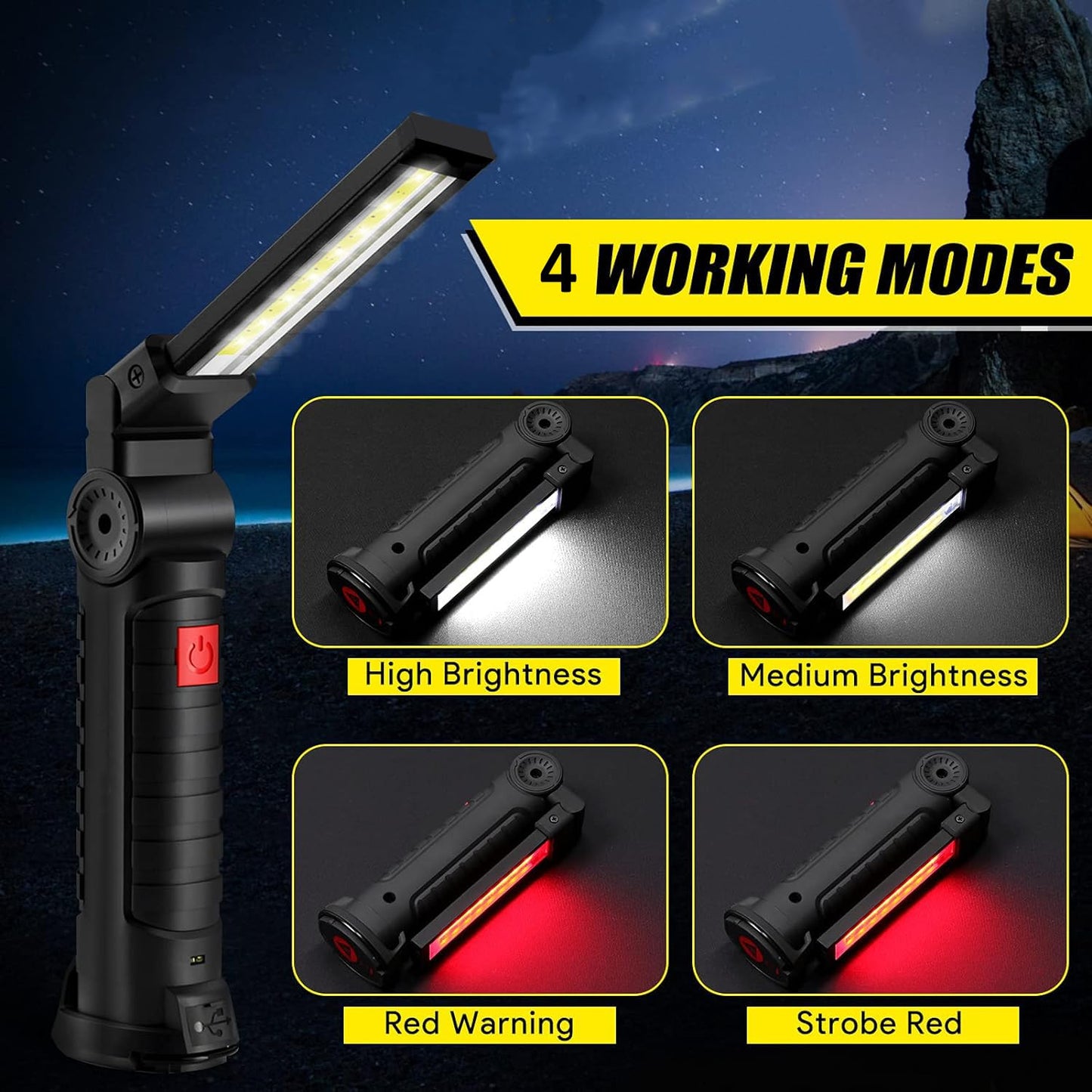 Magnetic LED COB Light USB Rechargeable